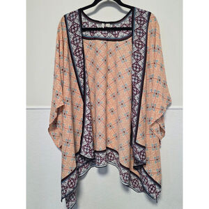 Women's Est. 1946 Peach‎ Blue Patterned Kaftan Plus Size 22/24W